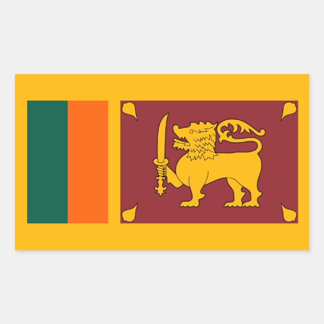 Sri Lanka – Sri Lankan Flag Rectangular Sticker (Front)