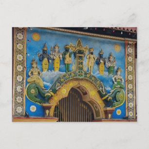 Sri Lanka temple door view postcard