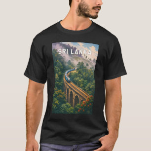 Sri Lanka Train Illustration Travel Art Vintage T-Shirt