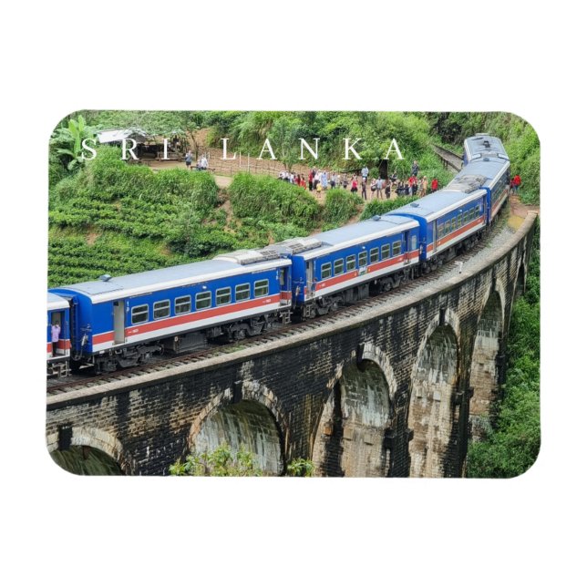 Sri Lanka train on Nine Arches Bridge view magnet (Horizontal)