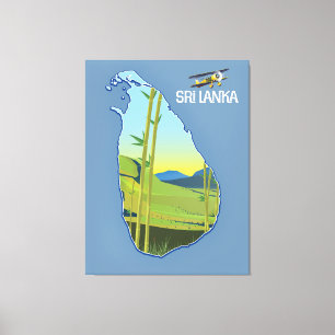 Sri Lanka travel map Canvas Print