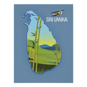 Sri Lanka travel map Poster