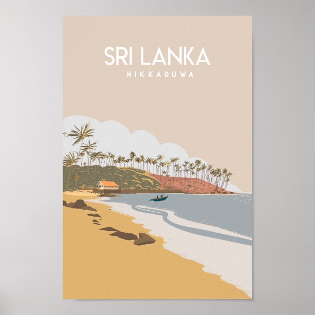 Sri lanka Travel poster  Hikkaduwa  (Front)