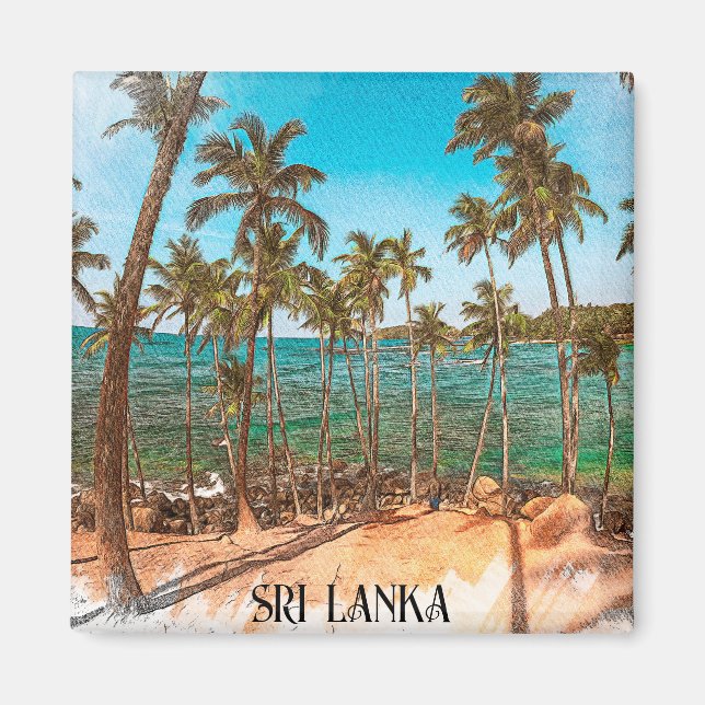 Sri Lanka Tropical Scenery Travel Magnet (Front)