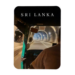 Sri Lanka tuk tuk passenger view fridge magnet