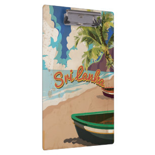 Sri Lanka Vintage Vacation Travel Poster Clipboard