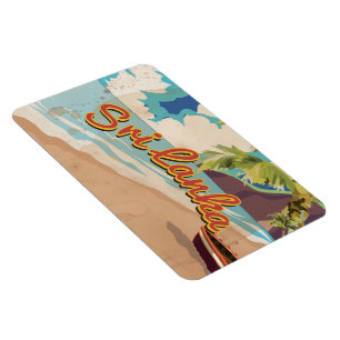 Sri Lanka Vintage Vacation Travel Poster Magnet