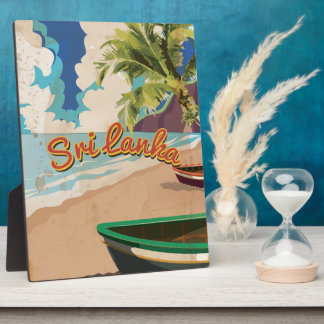 Sri Lanka Vintage Vacation Travel Poster Plaque