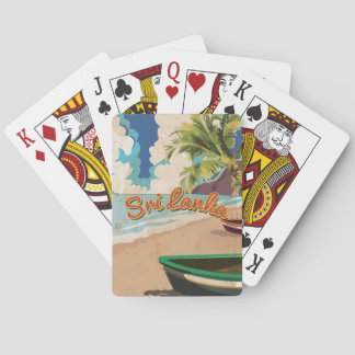 Sri Lanka Vintage Vacation Travel Poster Playing Cards