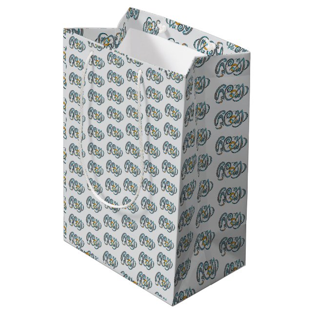 Sri Lanka Wording hand-painted typography Medium Gift Bag (Back Angled)