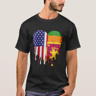Sri Lankan American Patriot Grown Country Melting T-Shirt