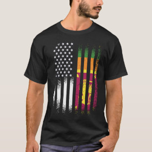 Sri Lankan American Patriot Grown Country USA Flag T-Shirt