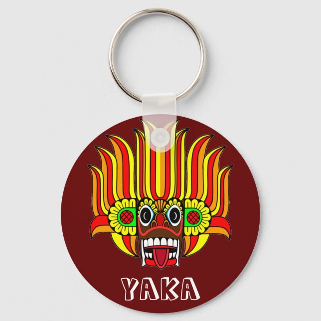 Sri Lankan devil/demon (yaka) mask Keychain (Front)