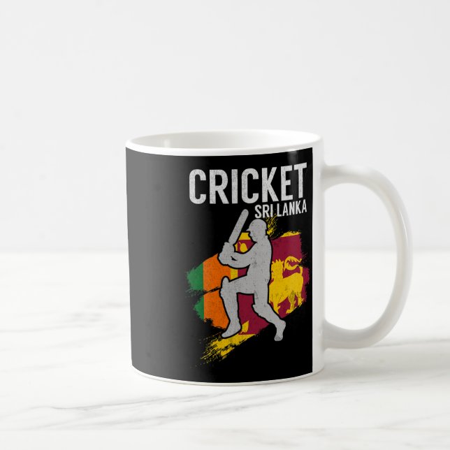 Sri Lankan Flag Cricket  Coffee Mug (Right)