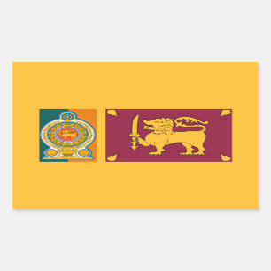 Sri Lankan Flag & Emblem, Flag of Sri Lanka Rectangular Sticker