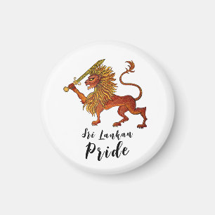 Sri Lankan flag lion Button Magnet