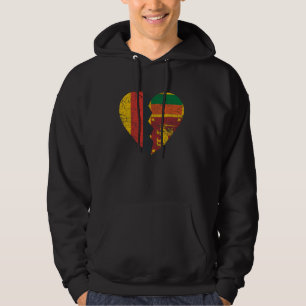Sri Lankan German Flag Heart Germany Sri Lanka Fl Hoodie