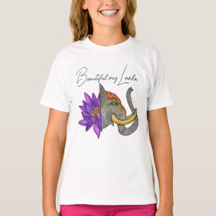 Sri Lankan Gifts with Elephant and Lotus T-Shirt