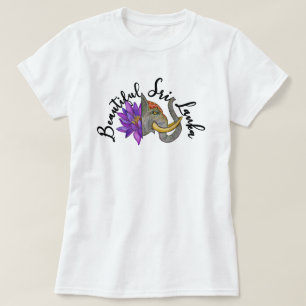 Sri Lankan Gifts with Elephant and Lotus T-Shirt