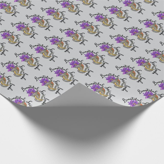 Sri Lankan Gifts with Elephant and Lotus Wrapping Paper (Corner)