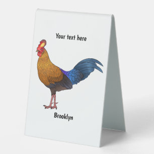Sri Lankan junglefowl bird cartoon illustration 