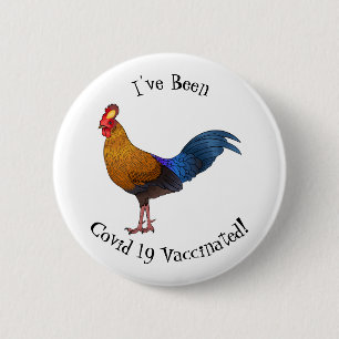 Sri Lankan junglefowl bird cartoon illustration 6 Cm Round Badge