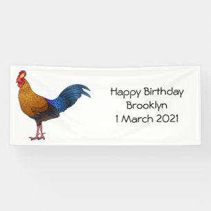 Sri Lankan junglefowl bird cartoon illustration  Banner