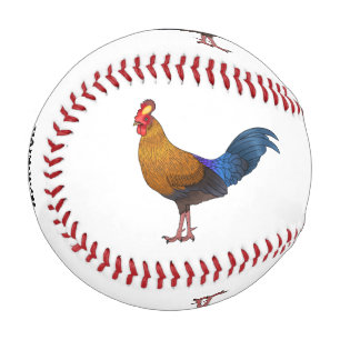 Sri Lankan junglefowl bird cartoon illustration Baseball