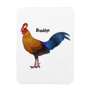 Sri Lankan junglefowl bird cartoon illustration  Magnet