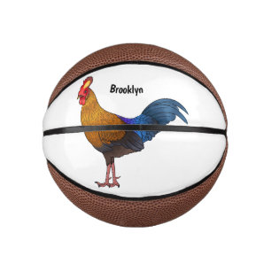 Sri Lankan junglefowl bird cartoon illustration Mini Basketball