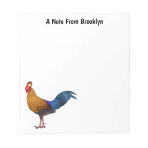 Sri Lankan junglefowl bird cartoon illustration Notepad