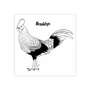 Sri Lankan junglefowl bird cartoon illustration  Rubber Stamp