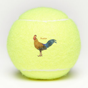 Sri Lankan junglefowl bird cartoon illustration  Tennis Balls