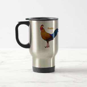 Sri Lankan junglefowl bird cartoon illustration  Travel Mug