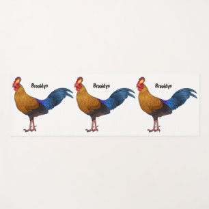 Sri Lankan junglefowl bird cartoon illustration Yoga Mat
