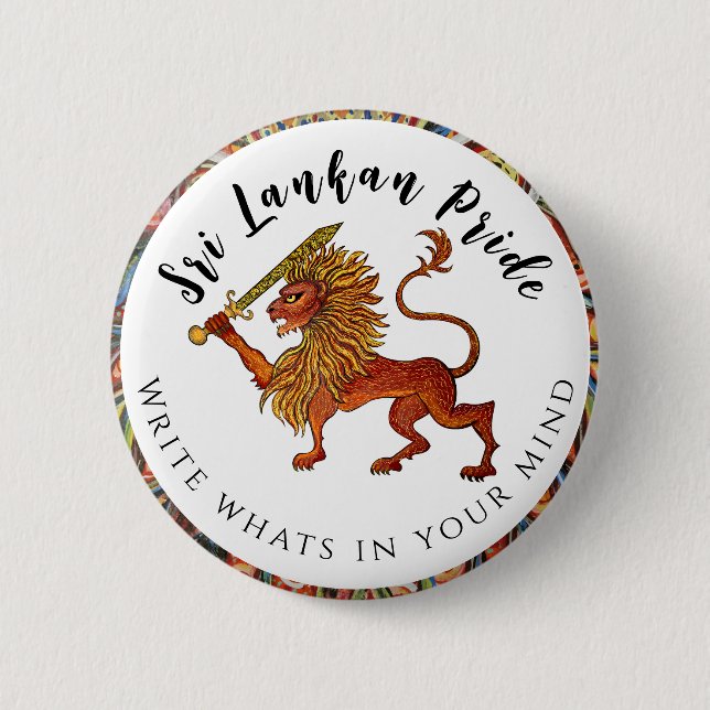 Sri Lankan Pride  Invitation 6 Cm Round Badge (Front)