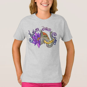 Sri Lankan souvenirs with Elephant and Lotus T-Shirt
