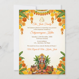Sri Satyanarayan Katha Invitation Card