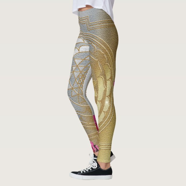 Sri Yantra and the Scent Of Roses II - Leggings (Left)