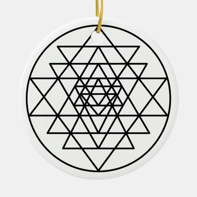Sri Yantra Ceramic Tree Decoration (Front)