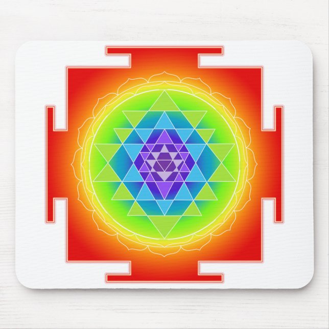 Sri Yantra/Chakra/Rainbow Mouse Mat (Front)