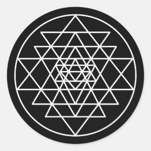 Sri Yantra Classic Round Sticker