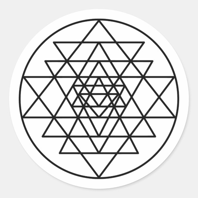 Sri Yantra Classic Round Sticker (Front)