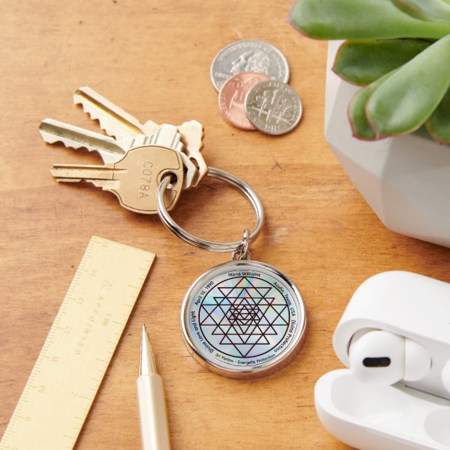 Sri Yantra – Customizable Protection Talisman Key Ring (Desk)