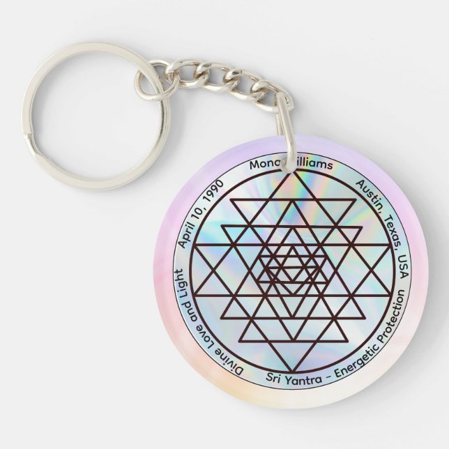 Sri Yantra – Customizable Protection Talisman Key Ring (Front)
