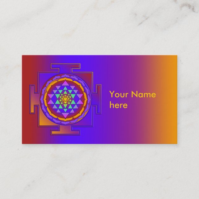 SRI YANTRA full coloured + your ideas Business Card (Front)