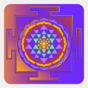 SRI YANTRA full coloured + your ideas Square Sticker