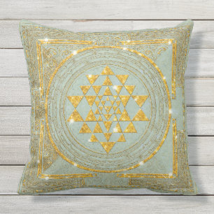 Sri Yantra Golden Glitter - Pillow