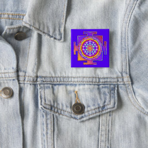 Sri Yantra - Hinduism Symbol Design 1 15 Cm Square Badge