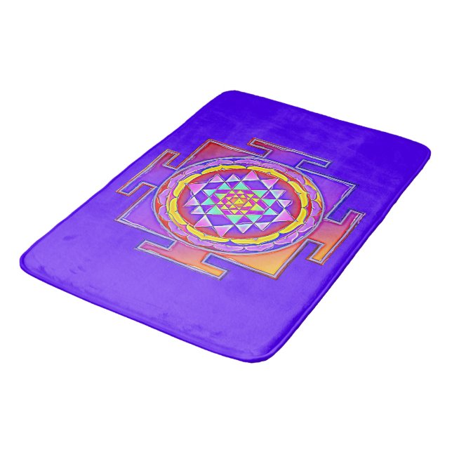 Sri Yantra - Hinduism Symbol Design 1 Bath Mat (Angled)
